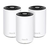 TP-Link Deco XE75 Pro Mesh WLAN Set (3 Pack), Wi-Fi 6E AXE5400 Tri-Band Router & Repeater, 1× 2.5G...