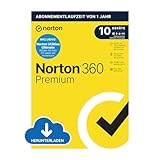Norton 360 Premium 2024, Premium + Utilities Ultimate,10 Geräte, Antivirus, Secure VPN,...