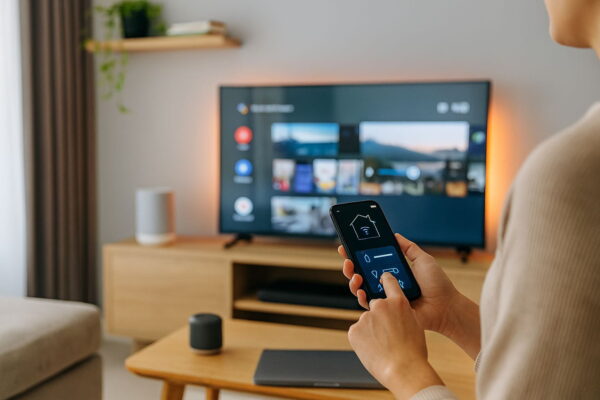 Smart-Home-Steuerung und Streaming im Wohnzimmer über Heimnetzwerk
