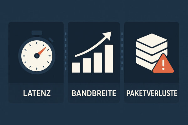 Latenz, Bandbreite und Paketverluste im Vergleich Vergleich von Latenz, Bandbreite und Paketverlusten als technische Netzwerkfaktoren.