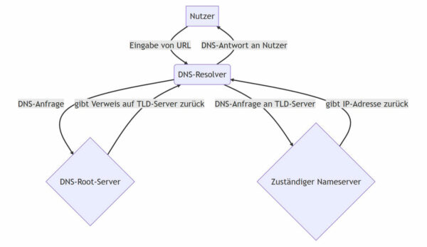 Darstellung Funktion DNS-Server Abfrage 