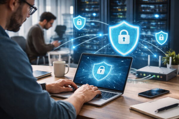 WAN Sicherheit: geschützte Datenübertragung mit Verschlüsselung und Netzwerkabsicherung in einem Wide Area Network