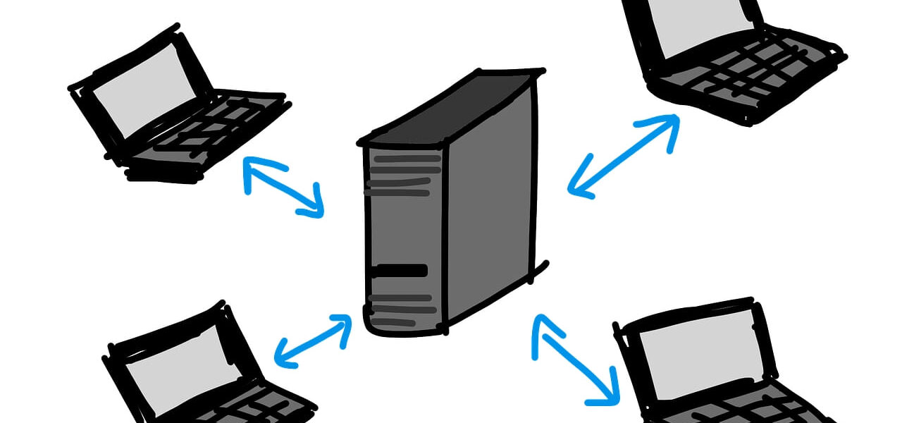 Computer-Netzwerk schematisch dargestellt