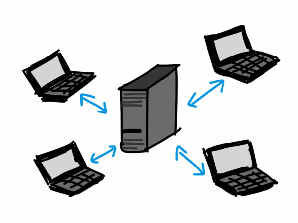 Computer-Netzwerk schematisch dargestellt