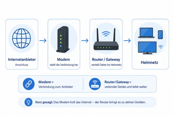 Modem, Router und Gateway im Vergleich Unterschied zwischen Modem, Router und Gateway im Heimnetz