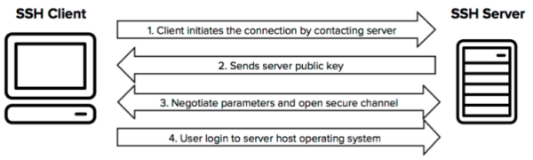 Kommunikation zwischen SSH-Client und einem SSH-Server Kommunikation zwischen SSH-Client und einem SSH-Server