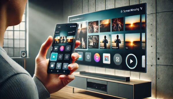 Bildschirmspiegelung vom Smartphone auf Smart TV für Streaming