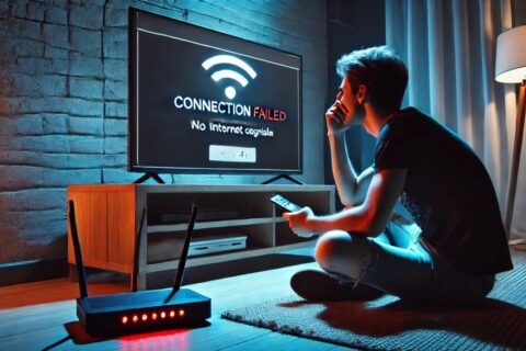 Smart TV zeigt Verbindungsfehler mit schwachem WLAN-Signal