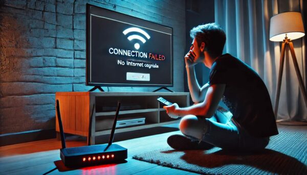 Smart TV zeigt Verbindungsfehler mit schwachem WLAN-Signal