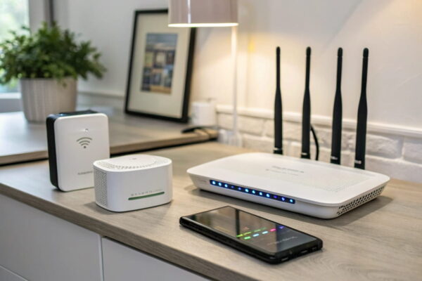 Router, Mesh-System und Repeater für ein optimiertes Heimnetzwerk.