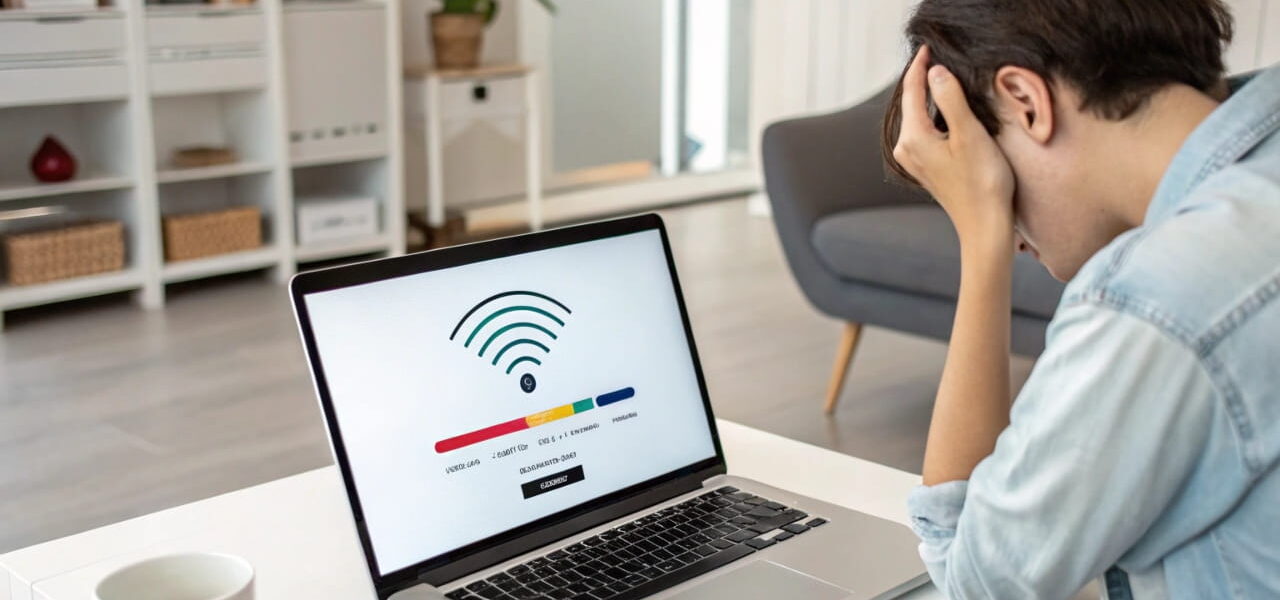 Laptop mit langsamer Internetverbindung – Nutzer erkennt Problem frühzeitig