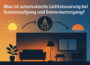 Automatische Lichtsteuerung bei Sonnenaufgang und Sonnenuntergang im Wohnzimmer visualisiert