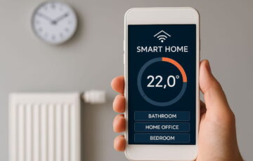 Heizprofile fürs Smart Home einfach erklärt – Smartphone zeigt Heizsteuerung für Bad, Büro und Schlafzimmer