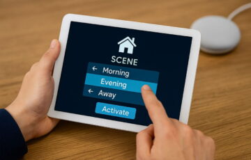 Smart-Home-Szenen erstellen auf einem Tablet per Fingertipp