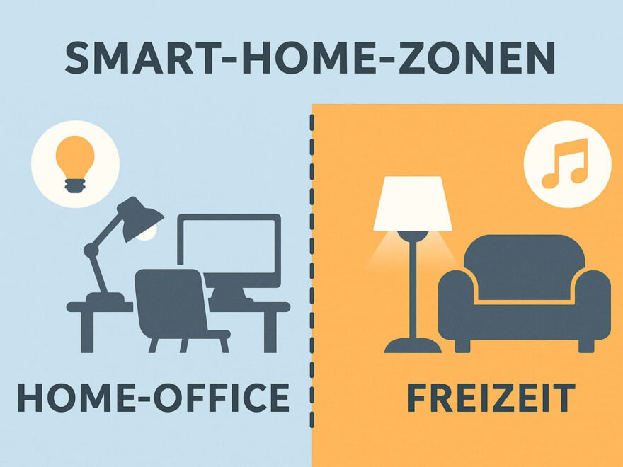 Darstellung von Smart-Home-Zonen für Home-Office und Freizeit
