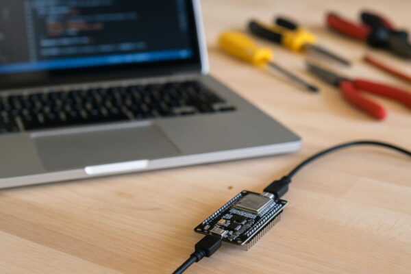 ESP32 programmieren und mit dem WLAN verbinden – DIY-Anleitung ESP32-Board wird am Laptop programmiert und ins WLAN eingebunden