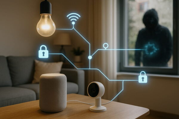 Wie eine Sicherheitslücke im Smart Home entstehen kann Sicherheitslücke durch vernetzte Smart-Home-Geräte im Wohnzimmer