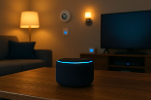 Alexa im Smart Home: Geräte bequem per Sprache steuern Alexa steuert Smart-Home-Geräte in moderner Wohnung