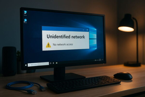 Windows-Fehlermeldung „Netzwerk nicht identifiziert“ auf einem PC