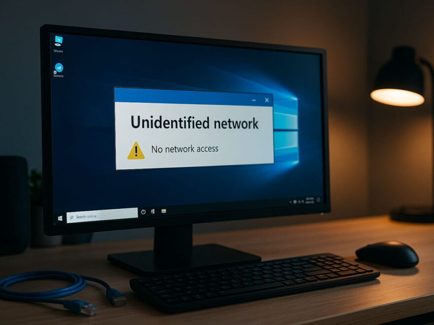 Windows-Fehlermeldung „Netzwerk nicht identifiziert“ auf einem PC
