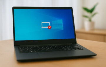 Laptop mit Netzwerksymbol-Fehler – Standardgateway nicht verfügbar