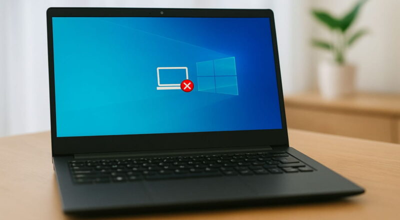 Laptop mit Netzwerksymbol-Fehler – Standardgateway nicht verfügbar