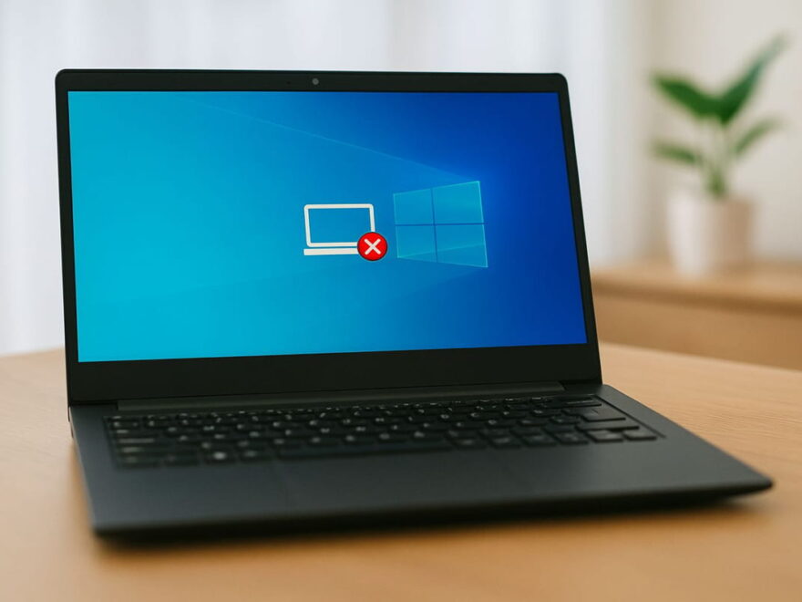 Laptop mit Netzwerksymbol-Fehler – Standardgateway nicht verfügbar