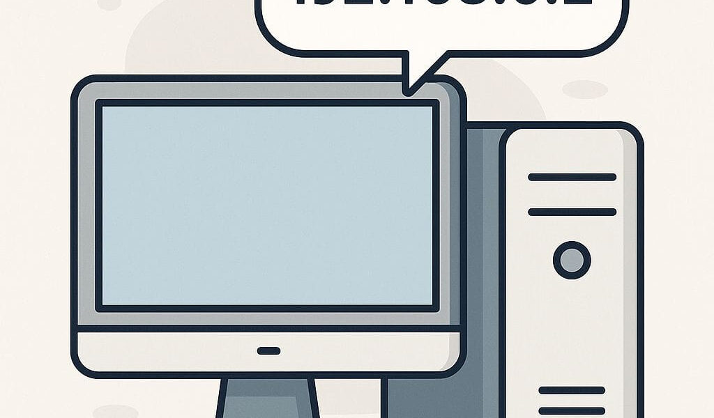 Symbolische Darstellung einer IP-Adresse auf einem Computerbildschirm