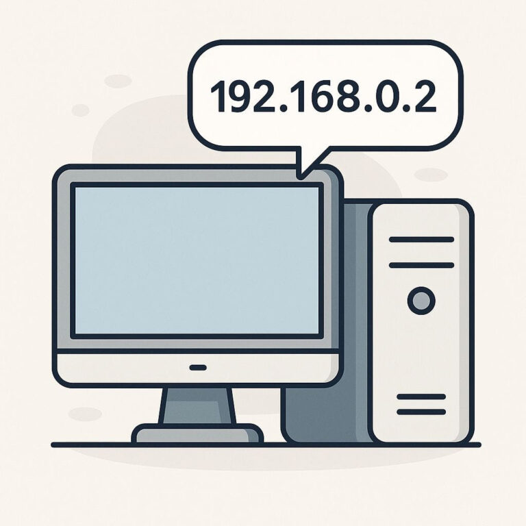 Symbolische Darstellung einer IP-Adresse auf einem Computerbildschirm