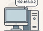 Symbolische Darstellung einer IP-Adresse auf einem Computerbildschirm