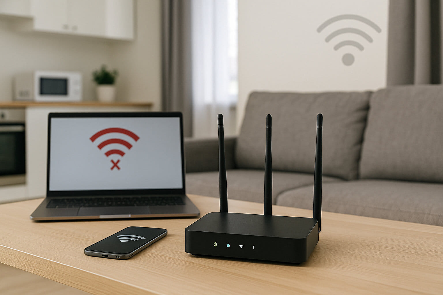 Häufige Ursachen für WLAN-Probleme wie schwaches Signal und Störungen im Haushalt
