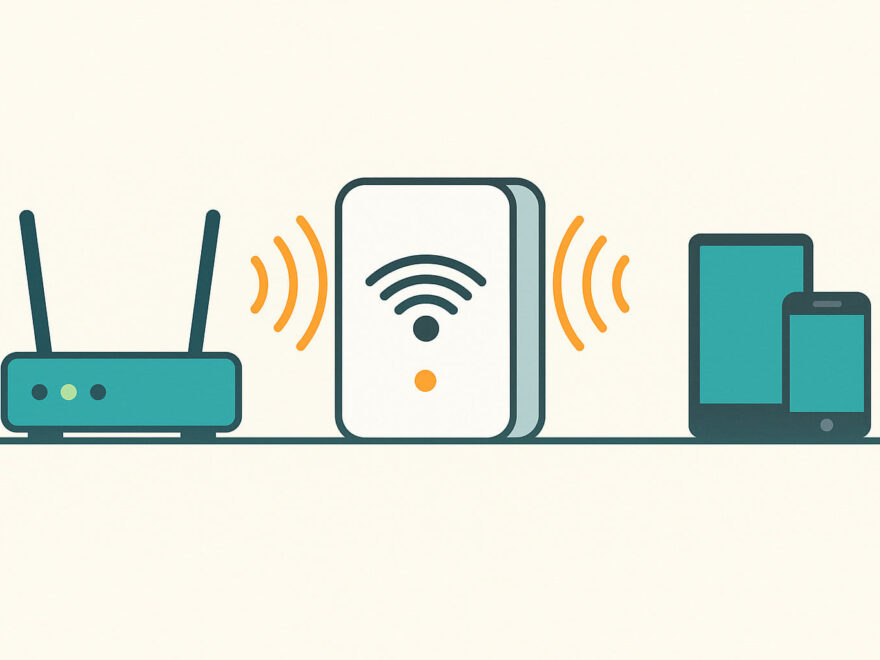 WLAN-Repeater verstärkt das Funksignal zwischen Router und Endgerät