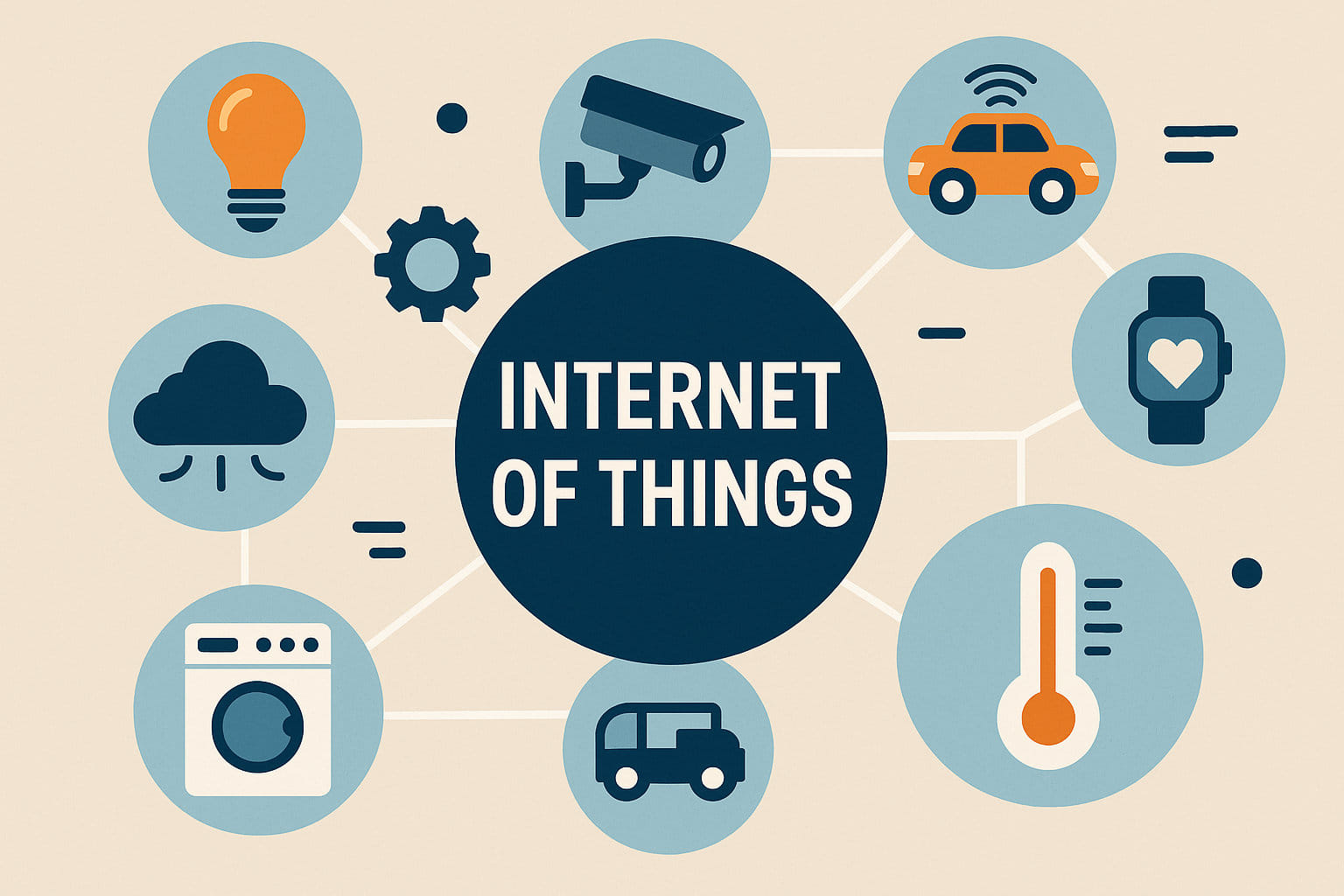 Internet of Things Grundlagen als Illustration mit vernetzten Geräten