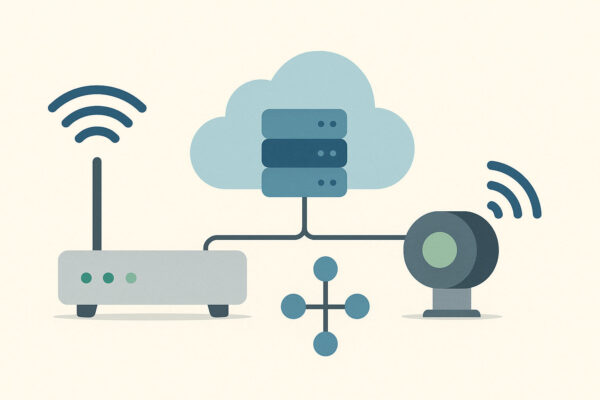 Illustration zu IoT-Netzwerk, Sensoren und Cloud-Infrastruktur