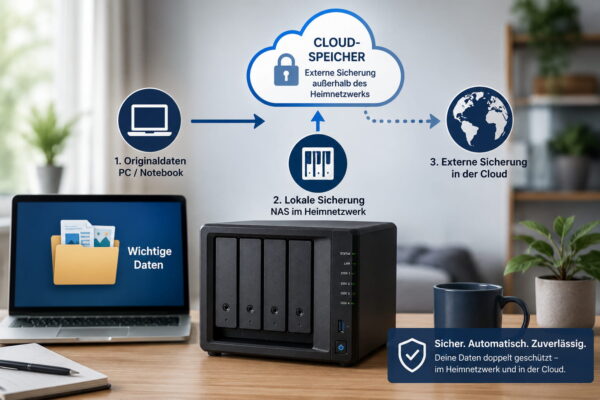 NAS als Cloud-Backup mit lokaler Sicherung und externer Cloud-Kopie