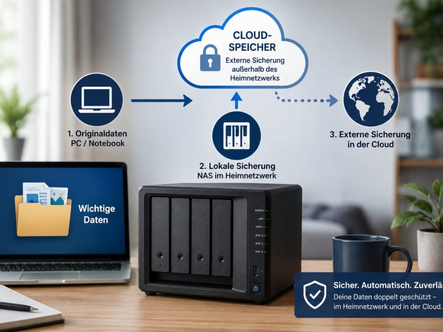 NAS als Cloud-Backup mit lokaler Sicherung und externer Cloud-Kopie