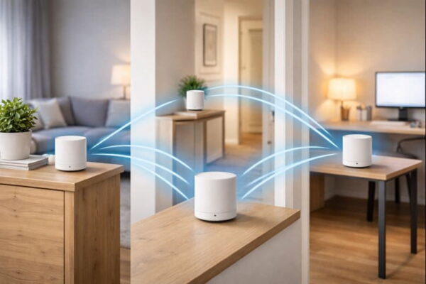 Mesh-WLAN-System mit mehreren Knoten sorgt für gleichmäßige WLAN-Abdeckung im ganzen Haus