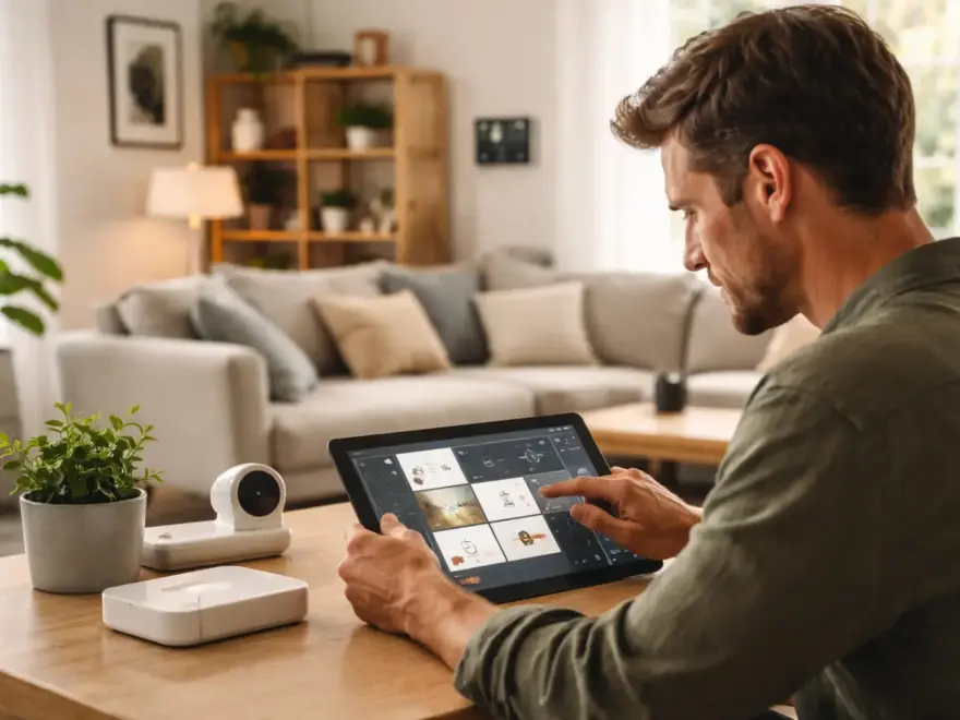 Home Assistant als zentrale Steuerung für ein Smart Home in einem Wohnzimmer