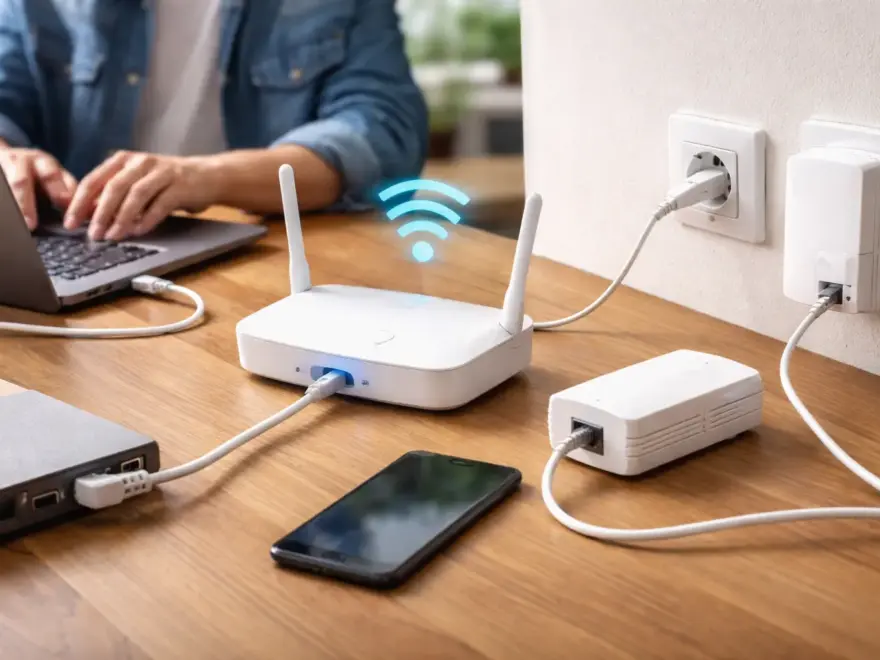 Darstellung der Netzwerkarten LAN, WLAN und Powerline im Heimnetz