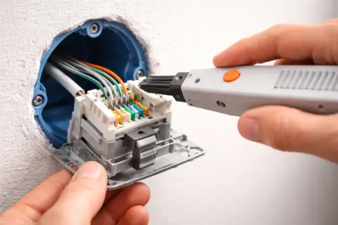 netzwerkdose anschliessen lsa Netzwerkdose anschließen mit LSA-Anlegewerkzeug – Adern nach T568B auflegen