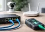 PoE-Switch versorgt IP-Kamera und WLAN-Access-Point über Netzwerkkabel