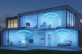 Modernes Haus mit lückenloser Mesh-WLAN-Abdeckung auf allen Etagen.