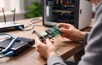 Netzwerkkarten als PCIe-Steckkarte beim Einbau in einen Desktop-PC