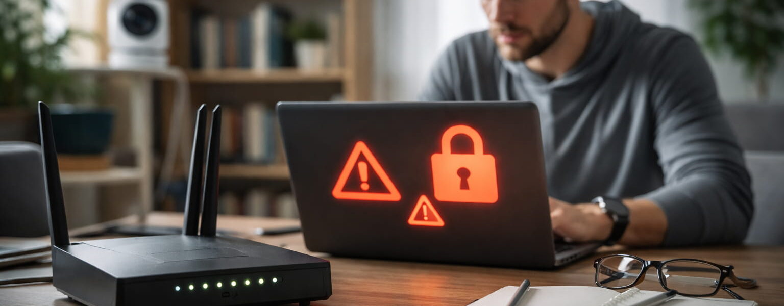 Netzwerksicherheit im Heimnetzwerk: Typische Bedrohungen durch Angriffe auf Router und Laptop