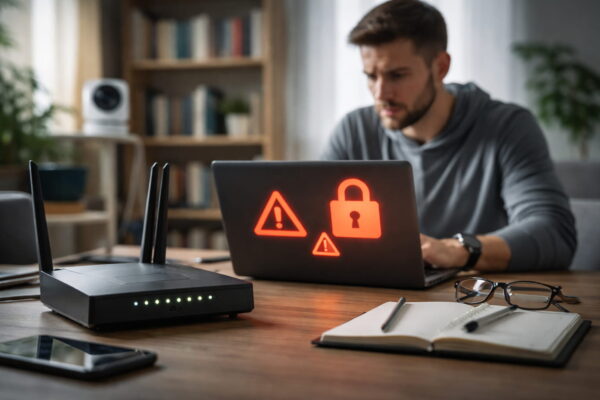 Netzwerksicherheit im Heimnetzwerk: Typische Bedrohungen durch Angriffe auf Router und Laptop