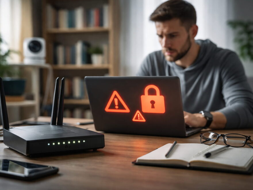 Netzwerksicherheit im Heimnetzwerk: Typische Bedrohungen durch Angriffe auf Router und Laptop