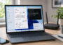 Laptop mit Windows-Netzwerkfehler keine gültige IP-Konfiguration und Router im Hintergrund
